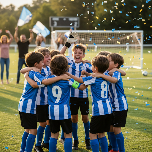 Squadra che festeggia una vittoria