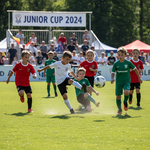 Azione in un torneo di calcio giovanile