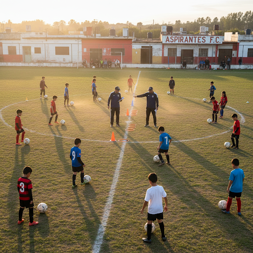 Sessione di allenamento con giovani calciatori